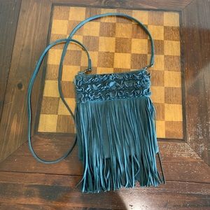 COPY - Liberty Black Flowers & Fringe Leather Crossbody